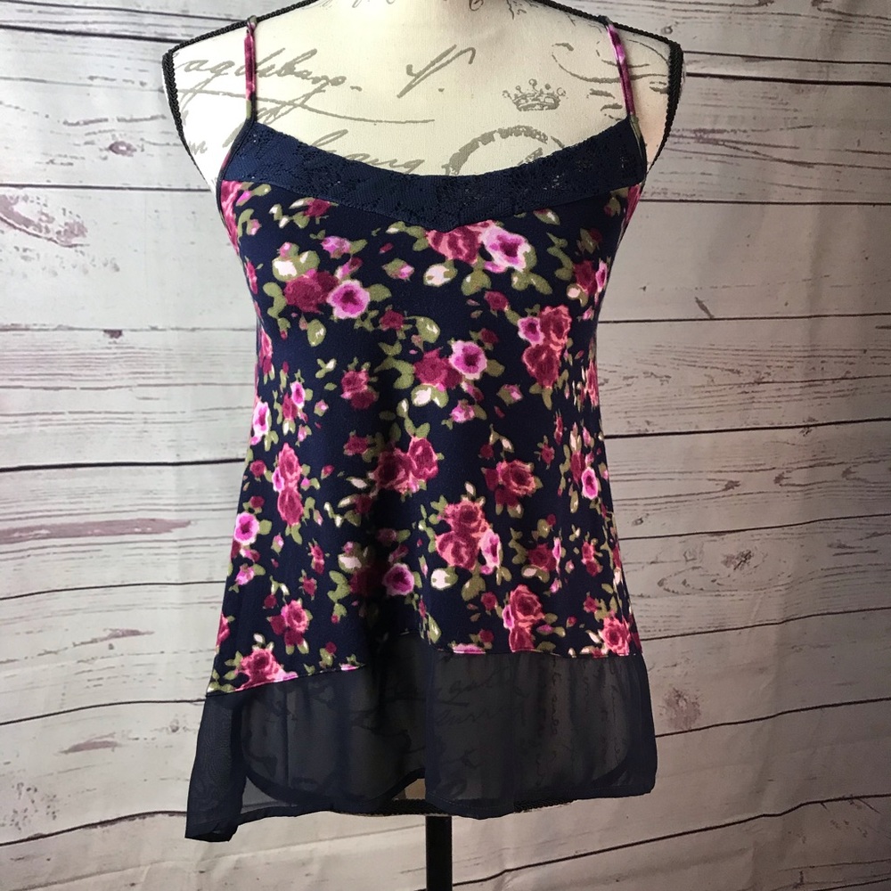 2 Tops Mason + Mackenzie Cami Sheer Floral XS